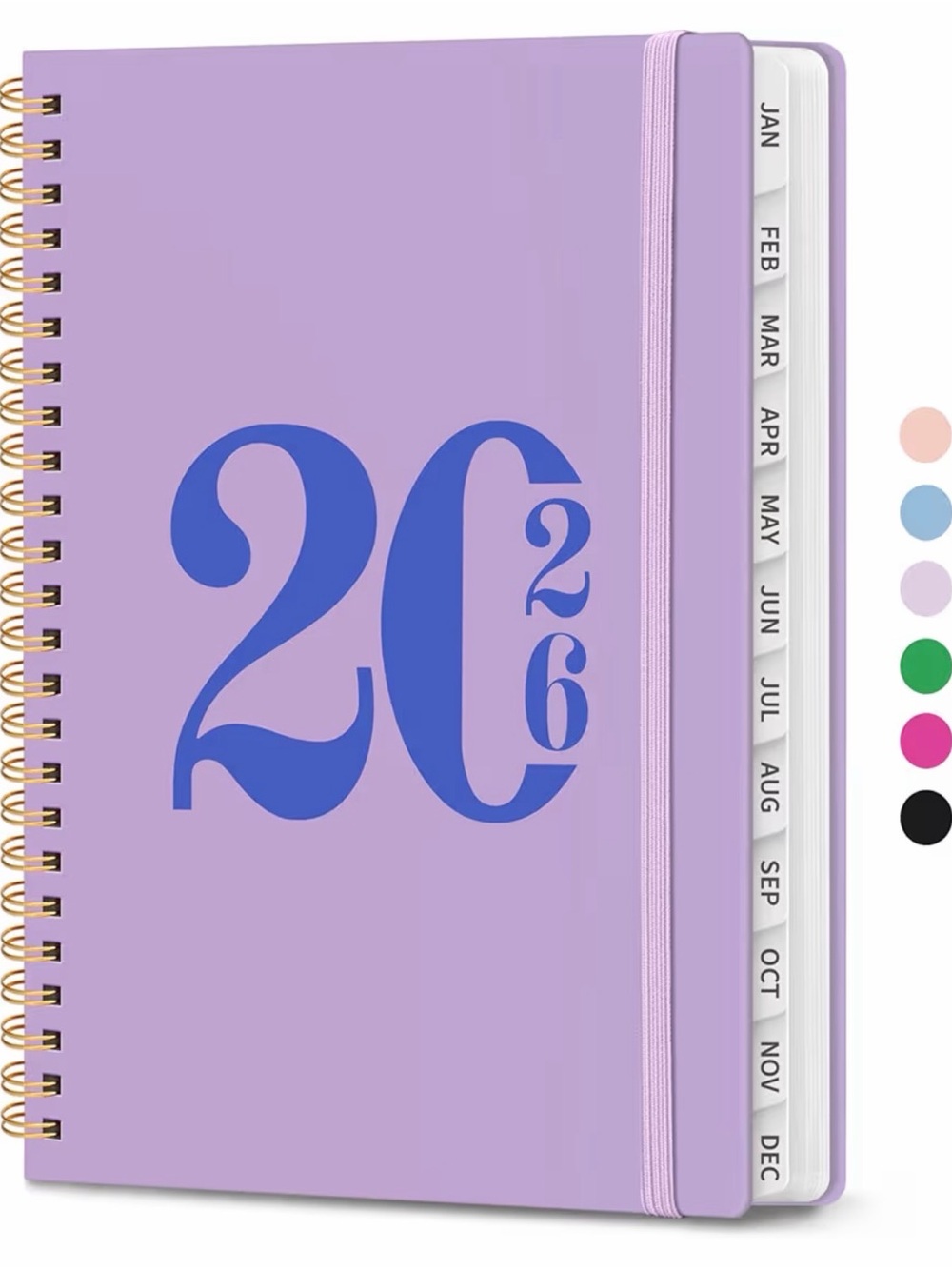2026 Lavender Spiral Planner with Blue Cover Numbering